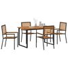 vidaXL Garden Dining Set 5 pcs Black Solid Acacia Wood