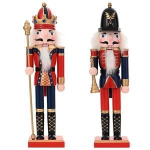 vidaXL Christmas Nutcracker TURKU 2 pcs Red and Black 30 cm