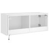 vidaXL TV Wall Cabinet with LED Lights White 100x35x41 cm