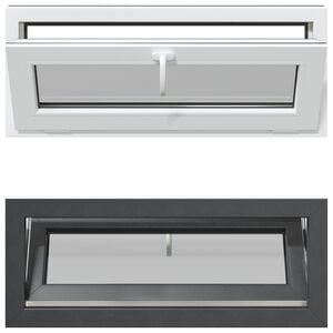 vidaXL Basement Window RISOR 110 x 40 cm PVC and Glass Anthracite