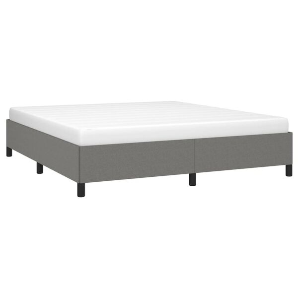 vidaXL Bed Frame without Mattress Dark Grey Super King Fabric