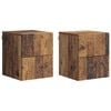 vidaXL Wall-Mounted Bedside Cabinet 2 pcs Old wood 34.5 x 33 x 40 cm
