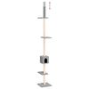 vidaXL Floor to Ceiling Cat Tree Light Grey 250.5-276.5 cm