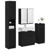 vidaXL Bathroom Furniture Set 4 pcs Black Oak Engineered Wood