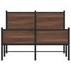 vidaXL Metal Bed Frame without Mattress Brown Oak 120x190 cm Small Double