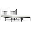 vidaXL Metal Bed Frame without Mattress with Headboard Black 183x213cm