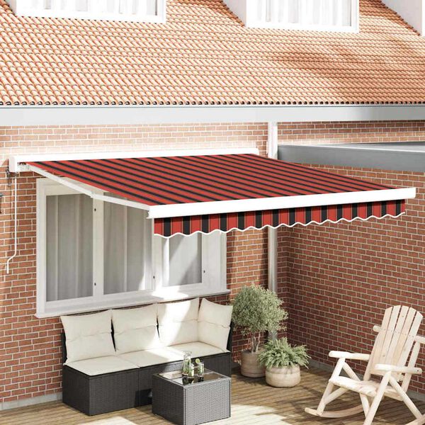 vidaXL Awning Orange and Brown 350 x 250 x 165 cm