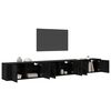 vidaXL Wall-mounted TV Cabinet Set Black Oak Engineered Wood