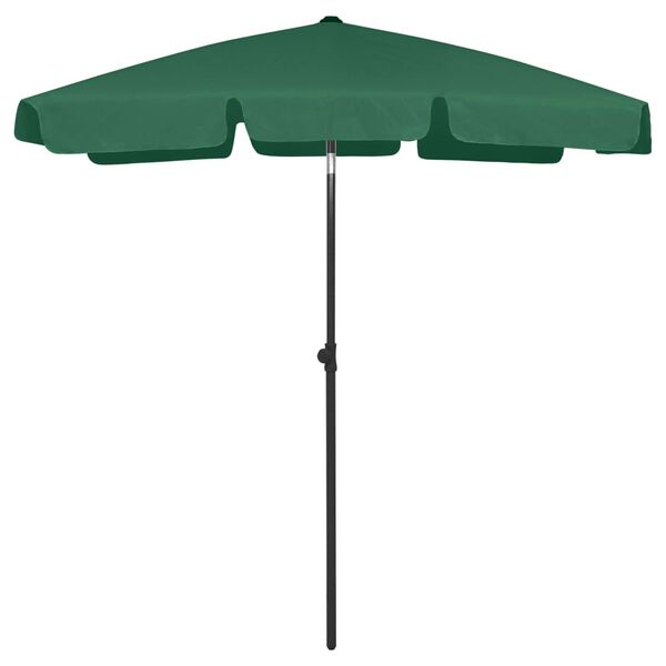 vidaXL Beach Parasol Green 180x120 cm