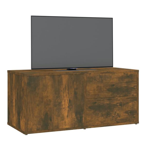 vidaXL TV Cabinet Smoked Oak 80x34x36 cm Engineered Wood