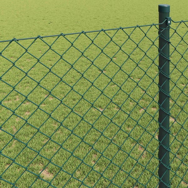 vidaXL Chain Link Fence Green 10 x 0.8 m Steel