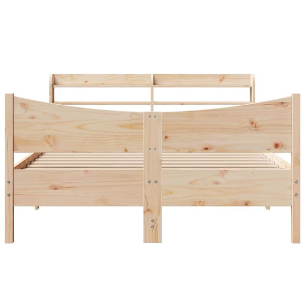 vidaXL Bed Frame with Headboard 120x200 cm Solid Wood Pine