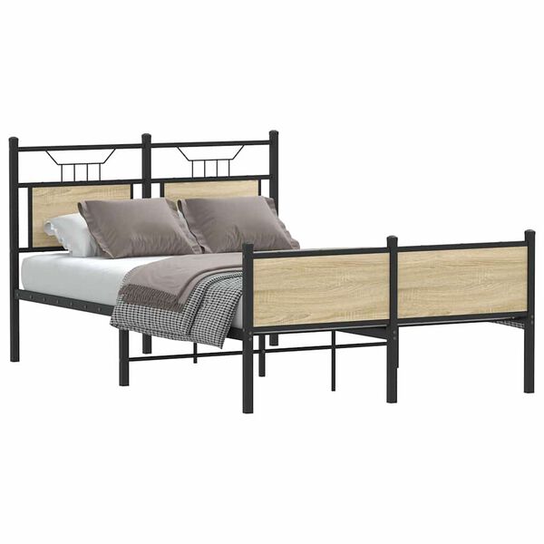 vidaXL Bed Frame without Mattress Sonoma Oak 120x200 cm Engineered Wood