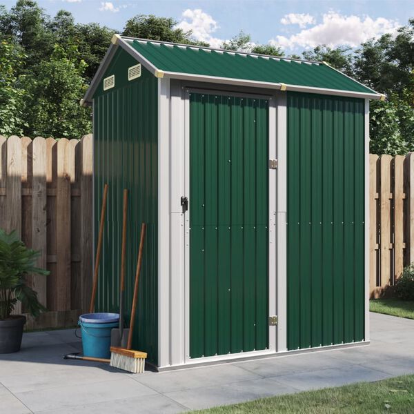 vidaXL Garden Shed Green 192x152.5x237 cm Galvanised Steel