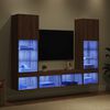 vidaXL TV Wall Units with LED 5 pcs Artisan Oak Engineered Wood