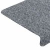 vidaXL Stair Mats Self-adhesive 30 pcs 65x21x4 cm Light Grey Rectangular Edge