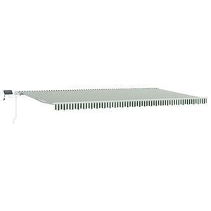 vidaXL Retractable Awning Green and White 600 x 300 cm