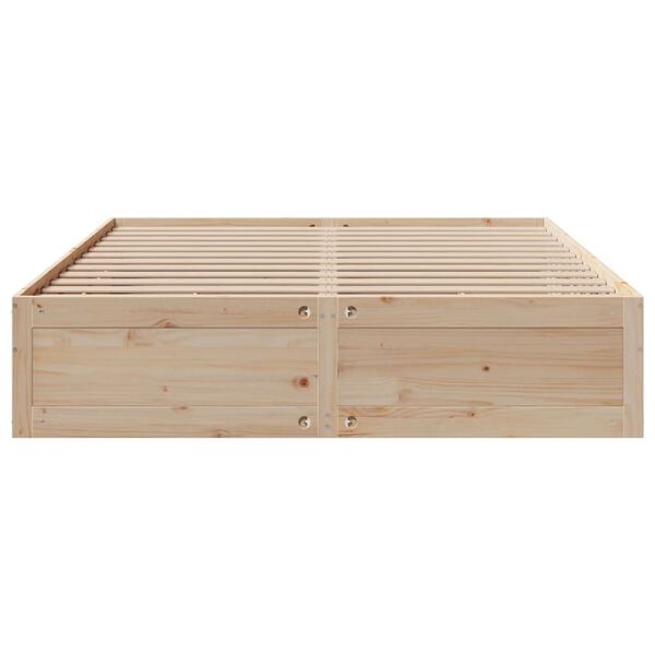 vidaXL Bed Frame without Mattress with Drawers 200x200 cm Solid Wood Pine
