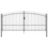 vidaXL Double Gate with Lock Grey 400 x 224.5 cm Steel