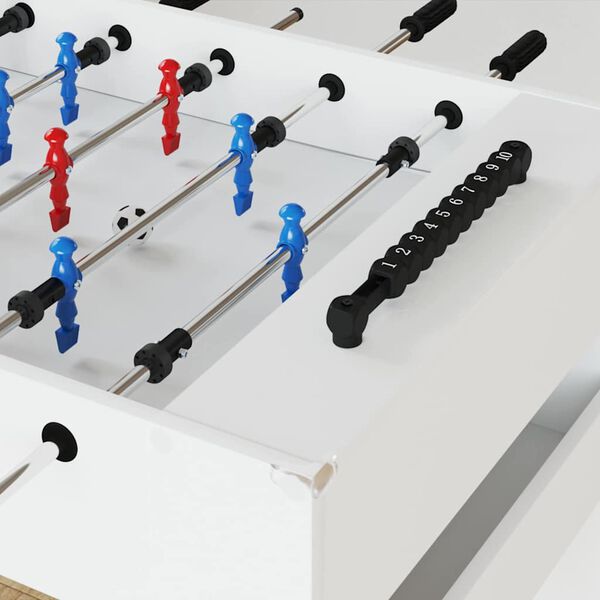 vidaXL Foosball Table White 125 x 60.5 x 80 cm Engineered Wood