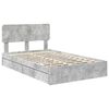 vidaXL Storage Bed Concrete Grey 135 x 190 cm Engineered Wood
