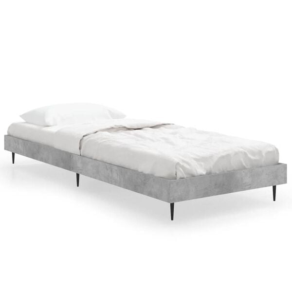 vidaXL Bed Frame without Mattress Concrete Grey 75x190 cm Small Single