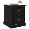 vidaXL Bedside Cabinet with Drawer 2 pcs Black Oak 39 x 39 x 47.5 cm