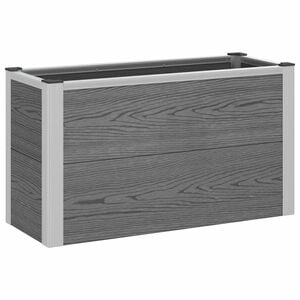 vidaXL Garden Raised Bed Grey 75 x 30 x 22 cm WPC and Aluminium