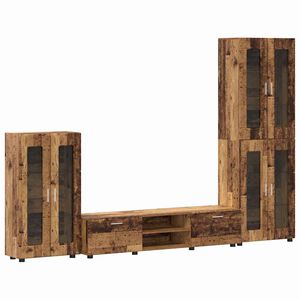 vidaXL TV Cabinet Set FLORIN 3 pcs Old Wood Engineered Wood