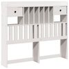 vidaXL Bookcase Bed without Mattress White 150x200 cm King Size Solid Wood Pine
