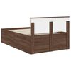 vidaXL Bed Frame with Headboard Brown Oak 120 x 190 cm Engineered Wood