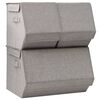 vidaXL Stackable Storage Box Set of 3 Pieces Fabric Grey