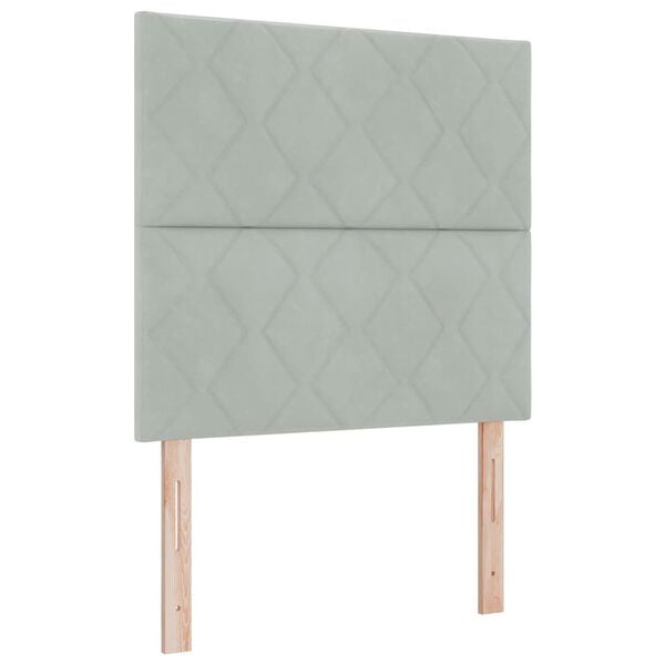 vidaXL Headboard Height Adjustable Light grey 100 cm Velvet