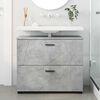 vidaXL Bathroom Cabinet with Drawer Concrete Grey 76.5 x 35 x 64 cm