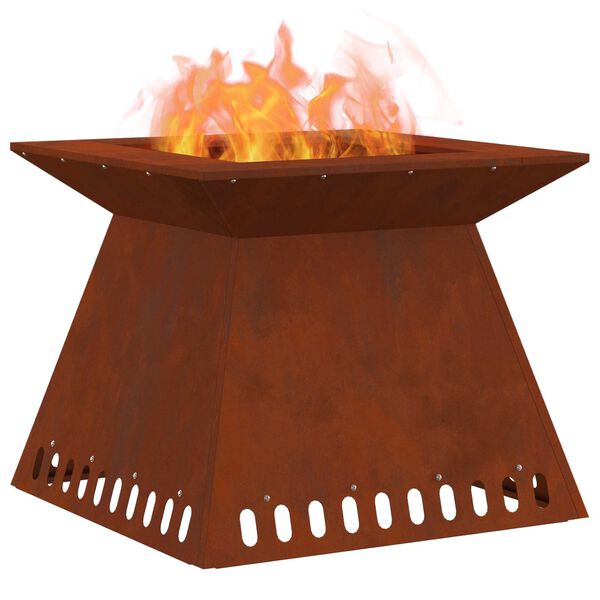 vidaXL Fire Pit Brown 60 x 60 x 50 cm Weathering Steel