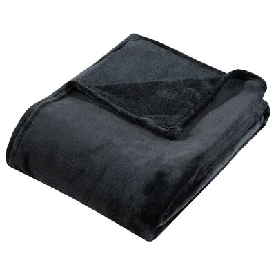 vidaXL Blanket Black 130x170 cm Polyester