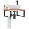 vidaXL Basin Shelf Wall Mounted Steel and Solid Wood Oak