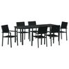 vidaXL Garden Dining Set 7 pcs Black Powder-Coated Steel