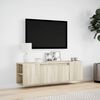 vidaXL TV Wall Cabinet with LED Lights Sonoma Oak 135x31x39.5 cm