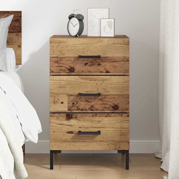 vidaXL Bedside Cabinet Old Wood 40 x 40 x 66 cm Engineered Wood