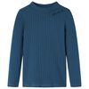 vidaXL Kids'T-shirt with Long Sleeves Rib-knit Navy Blue 140
