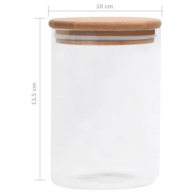 vidaXL Storage Glass Jars with Bamboo Lid 4 pcs 800 ml