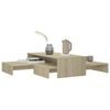 vidaXL Nesting Coffee Table Set Sonoma Oak 100x100x26.5 cm Engineered Wood
