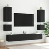 vidaXL TV Wall Cabinets with LED Lights 2 pcs Black 40.5x35x40 cm
