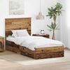 vidaXL Bed Frame with Headboard Old Wood 90 x 200 cm Engineered Wood