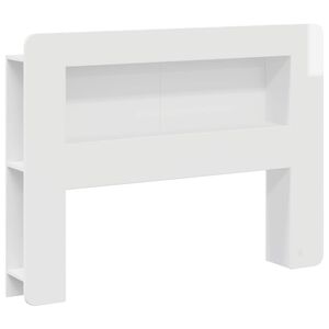 vidaXL Headboard Cabinet with Storage High Gloss White Engineered Wood