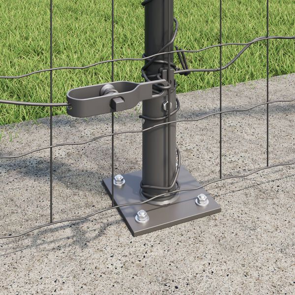 vidaXL Fence with Post Grey 1.4 x 10 m Steel and PVC