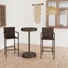 vidaXL 3 Piece Garden Bar Set Poly Rattan Brown