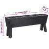 vidaXL Garden Raised Bed with Legs and 5 Pots 118x25x50 cm Poly Rattan Black