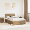 vidaXL Bed Frame Artisian Oak 120 x 190 cm Solid Pine Wood